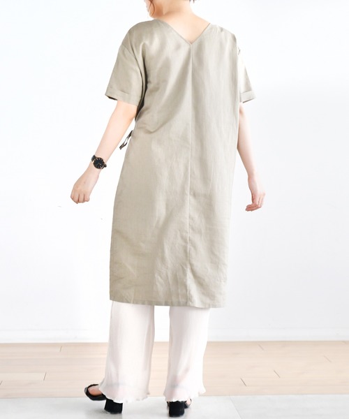 Ambre Neige(アンブルネージュ)の「カシュクールワンピース/【WEB/EC限定商品】(ワンピース・レディース・オフホワイト/モカ・FREE)」の4枚目の写真