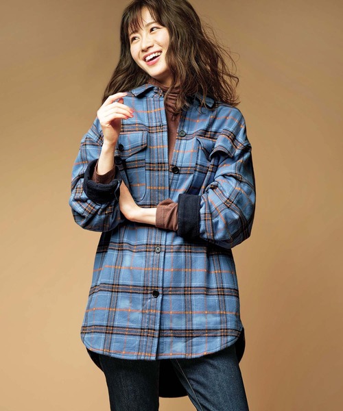 GeeRA(ジーラ)の「裏フリースゆるシルエットシャツ(シャツ/ブラウス・レディース・ブラック/ブルー/ベージュ・MEDIUM/LARGE/XX-LARGE/X-LARGE)」の3枚目の写真