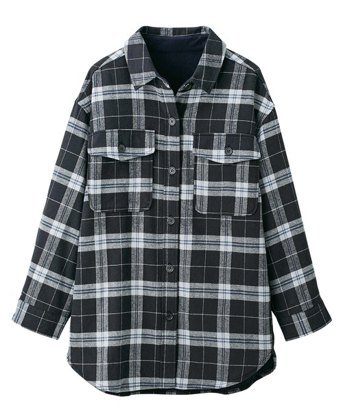 GeeRA(ジーラ)の「裏フリースゆるシルエットシャツ(シャツ/ブラウス・レディース・ブラック/ブルー/ベージュ・MEDIUM/LARGE/XX-LARGE/X-LARGE)」の4枚目の写真