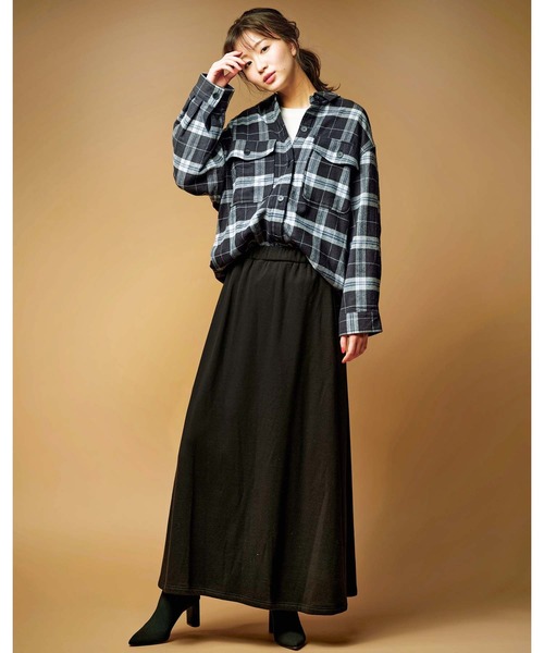 GeeRA(ジーラ)の「裏フリースゆるシルエットシャツ(シャツ/ブラウス・レディース・ブラック/ブルー/ベージュ・MEDIUM/LARGE/XX-LARGE/X-LARGE)」の12枚目の写真