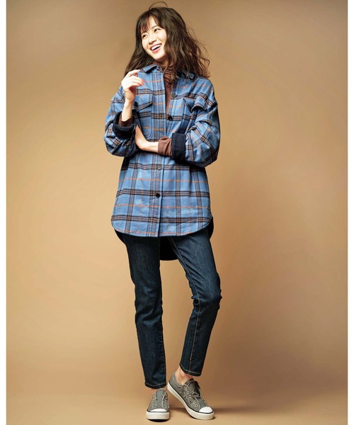 GeeRA(ジーラ)の「裏フリースゆるシルエットシャツ(シャツ/ブラウス・レディース・ブラック/ブルー/ベージュ・MEDIUM/LARGE/XX-LARGE/X-LARGE)」の14枚目の写真