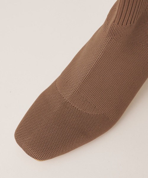natural couture(ナチュラルクチュール)の「リブ切替ニットブーツ(ブーツ・レディース・ブラック/モカ/ライトベージュ・M/L)」の6枚目の写真