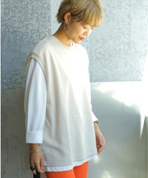 koe | 【2020AW】長袖ロンT付き/スラブサーフニット  ベストx Tシャツセット〇(ベスト)