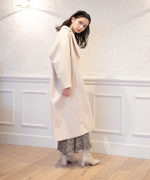 flowriri(フロウリリ)の「flowriri オーバーサイズチェスターコート(チェスターコート・レディース・アイボリー/ブラック/モカ・FREE)」の5枚目の写真