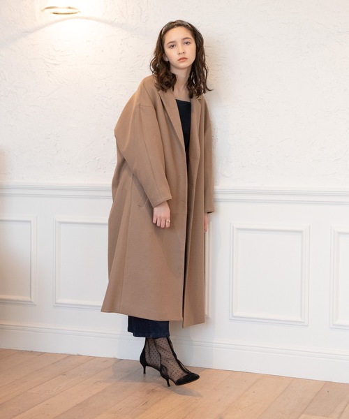 flowriri(フロウリリ)の「flowriri オーバーサイズチェスターコート(チェスターコート・レディース・アイボリー/ブラック/モカ・FREE)」の18枚目の写真