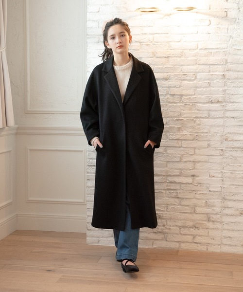 flowriri(フロウリリ)の「flowriri オーバーサイズチェスターコート(チェスターコート・レディース・アイボリー/ブラック/モカ・FREE)」の12枚目の写真