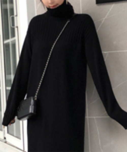 セール Yuga ゆるふわタートルネック ニットワンピース ニット セーター Frp エフアールピー のファッション通販 Zozotown