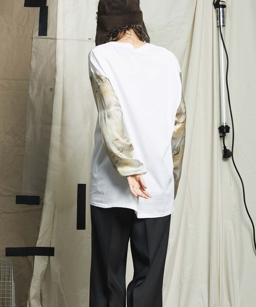 MAISON SPECIAL（メゾンスペシャル）の「【COLLABORATION ITEM】ideas and PAINTING/アイデアズアンドペインティング オーバーサイズペイントスリーブロングカットソー（Tシャツ/カットソー・メンズ・ブラック/オフホワイト・44/46）」の8枚目の写真