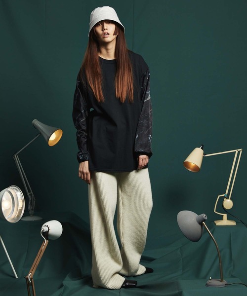 MAISON SPECIAL（メゾンスペシャル）の「【COLLABORATION ITEM】ideas and PAINTING/アイデアズアンドペインティング オーバーサイズペイントスリーブロングカットソー（Tシャツ/カットソー・メンズ・ブラック/オフホワイト・44/46）」の5枚目の写真