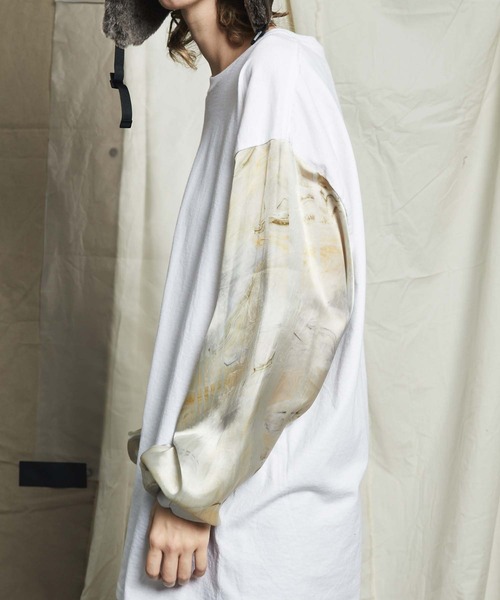 MAISON SPECIAL（メゾンスペシャル）の「【COLLABORATION ITEM】ideas and PAINTING/アイデアズアンドペインティング オーバーサイズペイントスリーブロングカットソー（Tシャツ/カットソー・メンズ・ブラック/オフホワイト・44/46）」の11枚目の写真