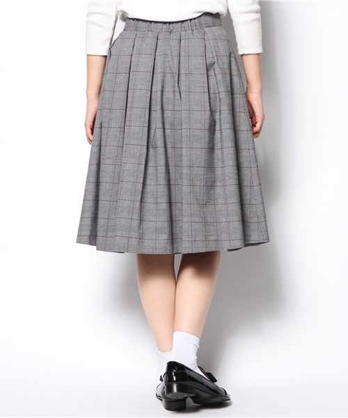 Ray BEAMS（レイビームス）の「Ray BEAMS / グレンチェック　タックスカート（スカート・レディース・ライトグレー/チャコールグレー・0/1）」の4枚目の写真