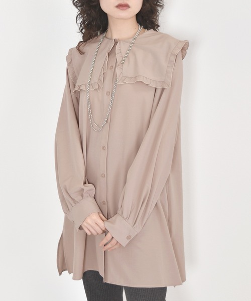 クラシック w closet（ダブルクローゼット）の「フリル衿チュニックブラウス トップス