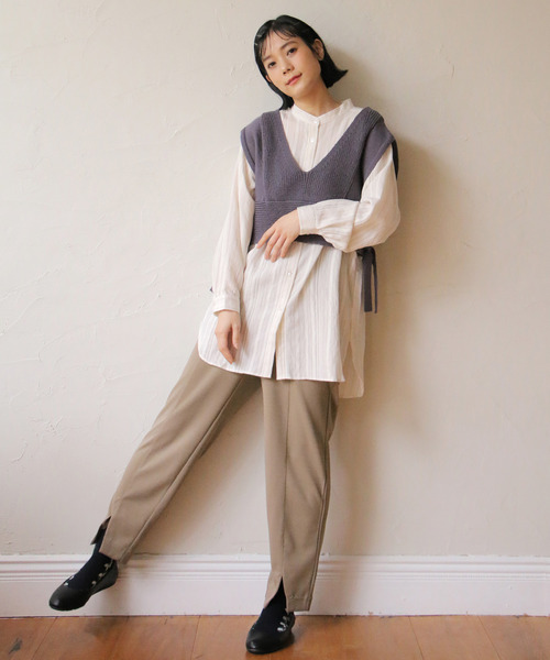 LBC（エルビーシー）の「フロントスリットセミフレアパンツ（その他パンツ・レディース・ブラック/ベージュ・M/L）」の14枚目の写真