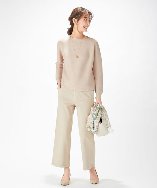 J.PRESS(ジェイプレス)の「【洗える】オーガニックコットン ホールガーメント ニット(ニット/セーター・レディース・ピンク系/サックスブルー系/ライトグリーン系/ネイビー系/ベージュ系/ライラック系・T13)」の10枚目の写真