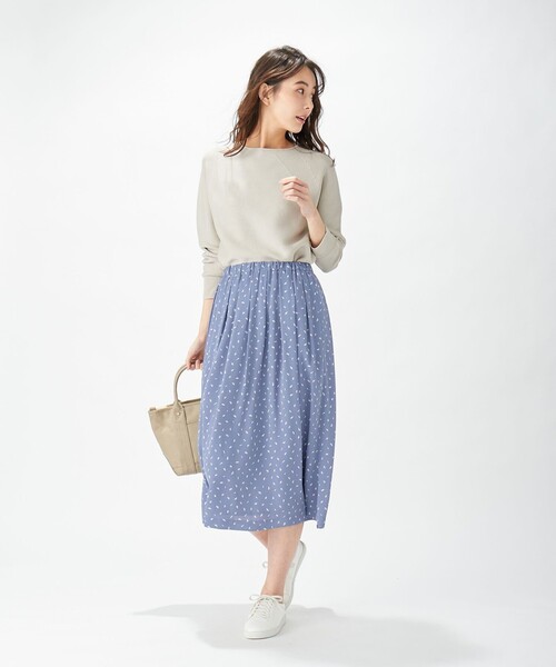 J.PRESS(ジェイプレス)の「【洗える】オーガニックコットン ホールガーメント ニット(ニット/セーター・レディース・ピンク系/サックスブルー系/ライトグリーン系/ネイビー系/ベージュ系/ライラック系・T13)」の11枚目の写真