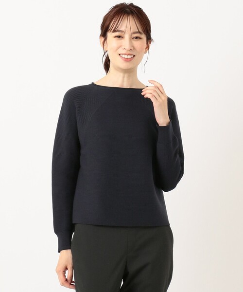 J.PRESS(ジェイプレス)の「【洗える】オーガニックコットン ホールガーメント ニット(ニット/セーター・レディース・ピンク系/サックスブルー系/ライトグリーン系/ネイビー系/ベージュ系/ライラック系・T13)」の21枚目の写真