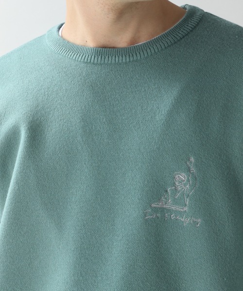 セール】ワンポイント刺繍ニットクルー/934868（ニット/セーター