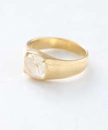 NOIR DE POUPEE | silver925 天然石×クッションカボ シグネットリング (ニッケルフリー)(リング)