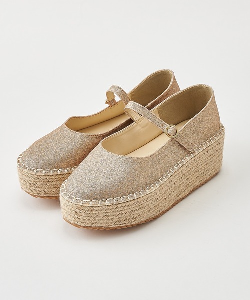 one after another NICE CLAUP（ワンアフターアナザーナイスクラップ）の「ジュート厚底フラットシューズ（その他シューズ・レディース・ブラック/モカ/ゴールド・SMALL/MEDIUM/LARGE）」の3枚目の写真