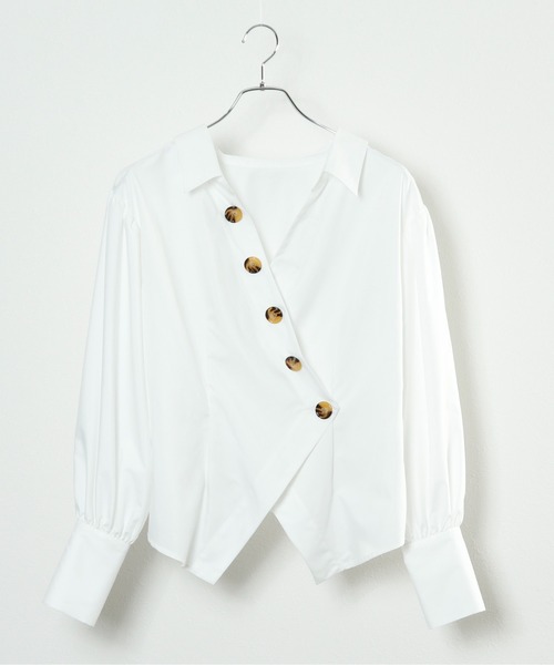 SHEER flow（シアーフロウ）の「【インフルエンサー Yukiko Sanoプロデュースアイテム】カシュクールボタンブラウス（シャツ/ブラウス・レディース・オフホワイト・FREE）」の16枚目の写真