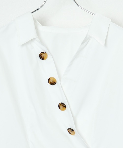 SHEER flow（シアーフロウ）の「【インフルエンサー Yukiko Sanoプロデュースアイテム】カシュクールボタンブラウス（シャツ/ブラウス・レディース・オフホワイト・FREE）」の18枚目の写真