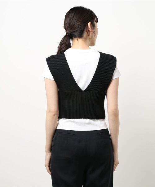 JOURNAL STANDARD（ジャーナルスタンダード）の「ハイツイストコットンリブビスチェ（ベスト・レディース・ライトグレー/ブラック・FREE）」の15枚目の写真