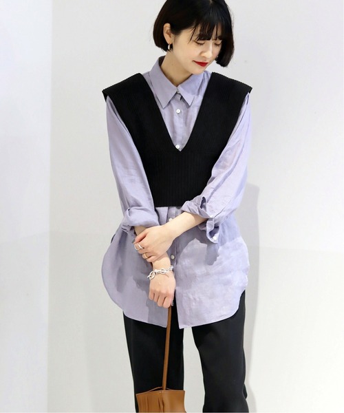 JOURNAL STANDARD（ジャーナルスタンダード）の「ハイツイストコットンリブビスチェ（ベスト・レディース・ライトグレー/ブラック・FREE）」の10枚目の写真