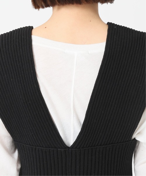 JOURNAL STANDARD（ジャーナルスタンダード）の「ハイツイストコットンリブビスチェ（ベスト・レディース・ライトグレー/ブラック・FREE）」の14枚目の写真