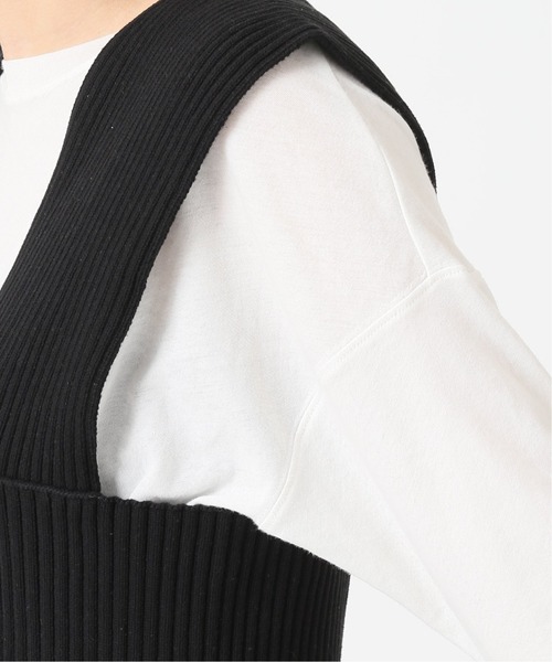 JOURNAL STANDARD（ジャーナルスタンダード）の「ハイツイストコットンリブビスチェ（ベスト・レディース・ライトグレー/ブラック・FREE）」の11枚目の写真
