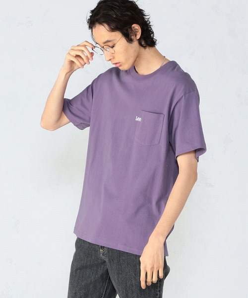 Lee（リー）の「【ユニセックス】ワンポイントロゴ刺繍 半袖Tシャツ（Tシャツ/カットソー・メンズ・ブラック/ベージュ/パープル/オフホワイト/ブルー/ベージュ系その他・SMALL/MEDIUM/LARGE/X-LARGE）」の6枚目の写真