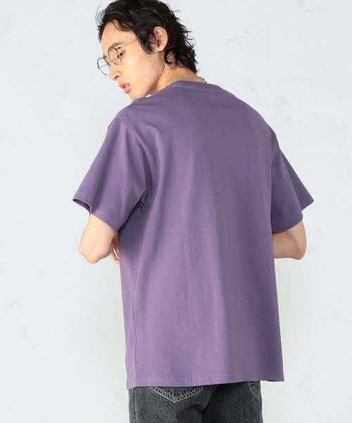 Lee（リー）の「【ユニセックス】ワンポイントロゴ刺繍 半袖Tシャツ（Tシャツ/カットソー・メンズ・ブラック/ベージュ/パープル/オフホワイト/ブルー/ベージュ系その他・SMALL/MEDIUM/LARGE/X-LARGE）」の7枚目の写真