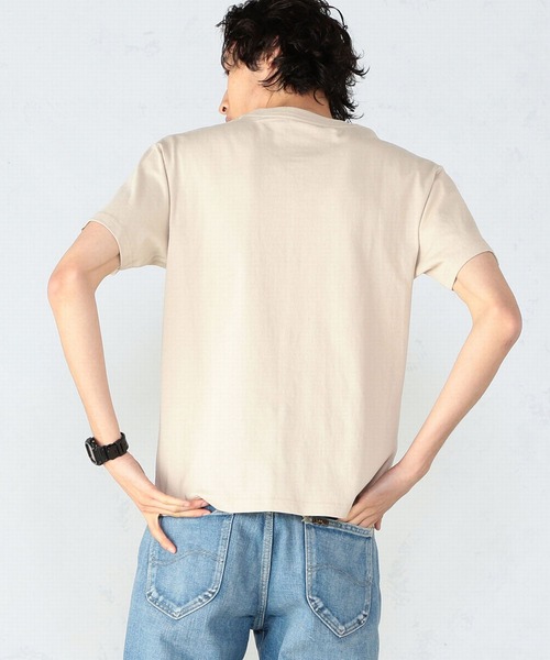 Lee（リー）の「【ユニセックス】ワンポイントロゴ刺繍 半袖Tシャツ（Tシャツ/カットソー・メンズ・ブラック/ベージュ/パープル/オフホワイト/ブルー/ベージュ系その他・SMALL/MEDIUM/LARGE/X-LARGE）」の15枚目の写真