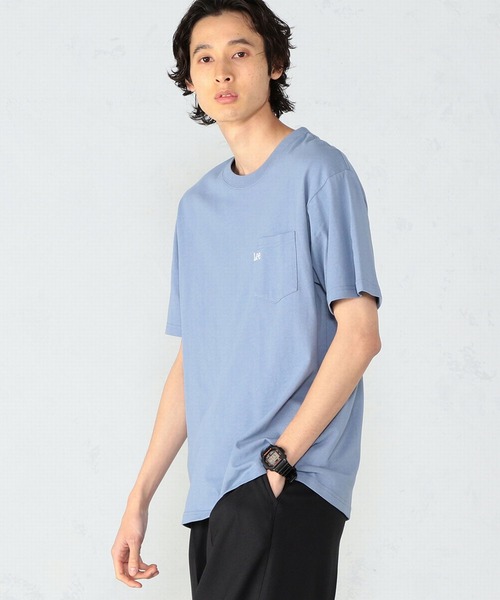 Lee（リー）の「【ユニセックス】ワンポイントロゴ刺繍 半袖Tシャツ（Tシャツ/カットソー・メンズ・ブラック/ベージュ/パープル/オフホワイト/ブルー/ベージュ系その他・SMALL/MEDIUM/LARGE/X-LARGE）」の8枚目の写真