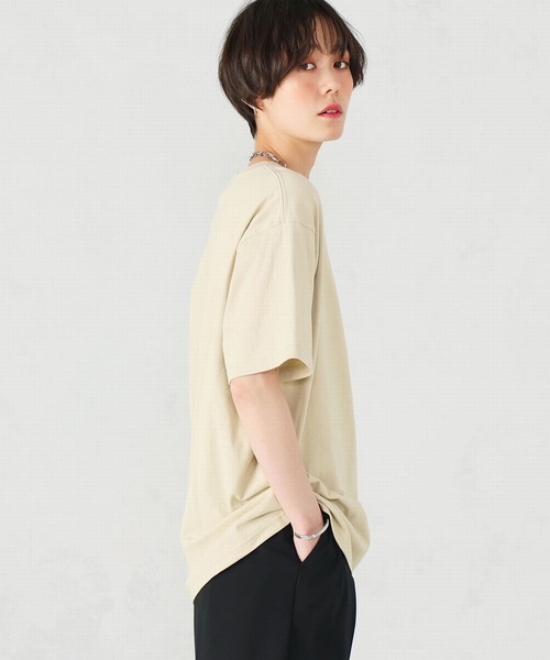 Lee（リー）の「【ユニセックス】ワンポイントロゴ刺繍 半袖Tシャツ（Tシャツ/カットソー・メンズ・ブラック/ベージュ/パープル/オフホワイト/ブルー/ベージュ系その他・SMALL/MEDIUM/LARGE/X-LARGE）」の9枚目の写真