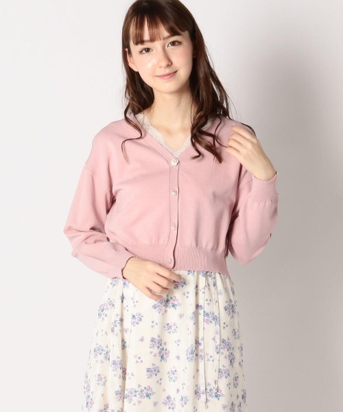 LODISPOTTO（ロディスポット）の「ビジューボタンＶネックカーディガン（カーディガン/ボレロ・レディース・ホワイト/ラベンダー/イエロー系その他/ブラック/ピンク・MEDIUM）」の5枚目の写真