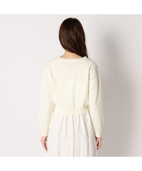 LODISPOTTO（ロディスポット）の「ビジューボタンＶネックカーディガン（カーディガン/ボレロ・レディース・ホワイト/ラベンダー/イエロー系その他/ブラック/ピンク・MEDIUM）」の9枚目の写真