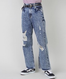 SPINNS | ダメージデニムフレアパンツ(デニムパンツ)