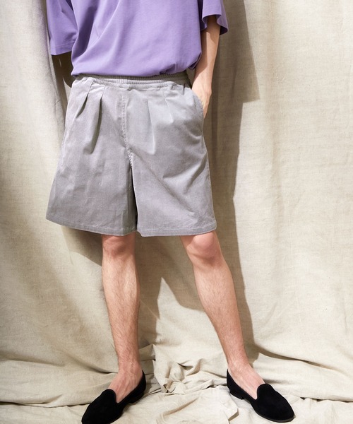EMMA CLOTHES(エマクローズ)の「サマーコーデュロイストレッチ ワイドシルエットショーツ EMMA CLOTHES(その他パンツ・メンズ・ライトグレー/ブラック/アイボリー/ブルー/ベージュ・M/L)」の12枚目の写真