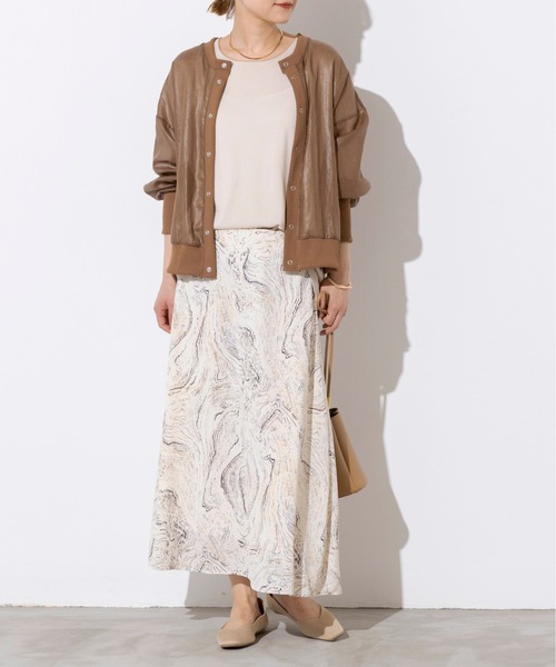 audrey and john wad（オードリーアンドジョンワッド）の「ノーカラーシアーブルゾン（ブルゾン・レディース・ベージュ/ブラック・M）」の9枚目の写真