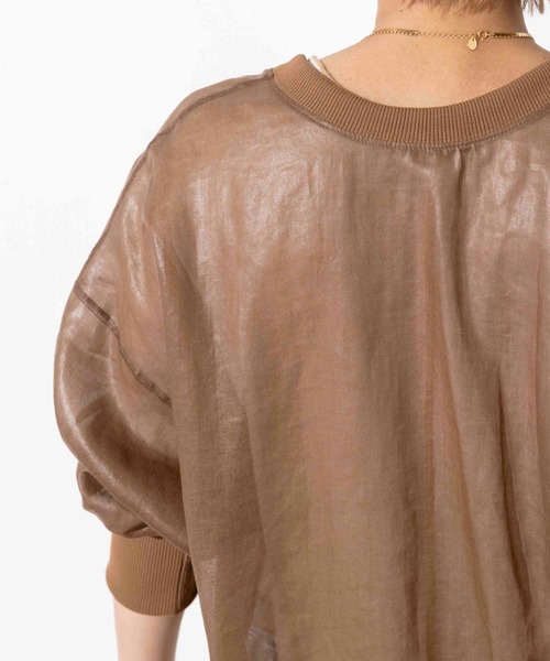 audrey and john wad（オードリーアンドジョンワッド）の「ノーカラーシアーブルゾン（ブルゾン・レディース・ベージュ/ブラック・M）」の17枚目の写真