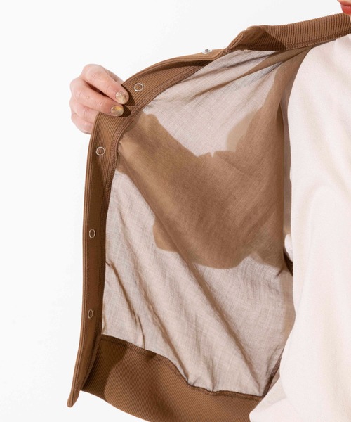 audrey and john wad（オードリーアンドジョンワッド）の「ノーカラーシアーブルゾン（ブルゾン・レディース・ベージュ/ブラック・M）」の19枚目の写真