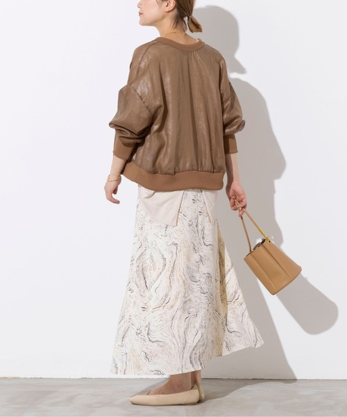 audrey and john wad（オードリーアンドジョンワッド）の「ノーカラーシアーブルゾン（ブルゾン・レディース・ベージュ/ブラック・M）」の13枚目の写真