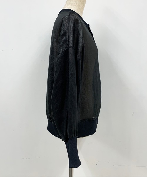 audrey and john wad（オードリーアンドジョンワッド）の「ノーカラーシアーブルゾン（ブルゾン・レディース・ベージュ/ブラック・M）」の22枚目の写真