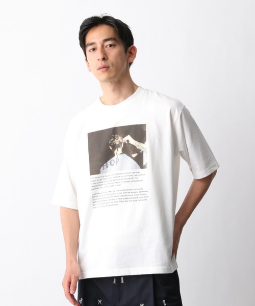 GLOBAL WORK（グローバルワーク）の「BLIND BARBERプリントT/940140（Tシャツ/カットソー・メンズ・ホワイト/ブラウン/グリーン・SMALL/MEDIUM/LARGE/X-LARGE）」の17枚目の写真