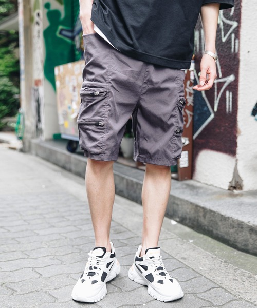 Rocky Monroe（ロッキーモンロー）の「ミリタリーイージーカーゴキャンプショーツ（カーゴパンツ・メンズ・ブラック/ブラウン/グレー/カーキ/ライトカーキ・M/L/XL）」の3枚目の写真