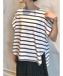 BEARDSLEY | ボーダーフレンチ変形カットソー(Tシャツ/カットソー)