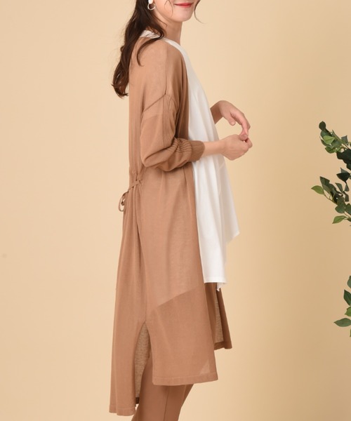 INTERPLANET（インタープラネット）の「さらさらバイカラーロングカーデ（カーディガン/ボレロ・レディース・ブラウン/ブラック/オフホワイト・FREE）」の9枚目の写真