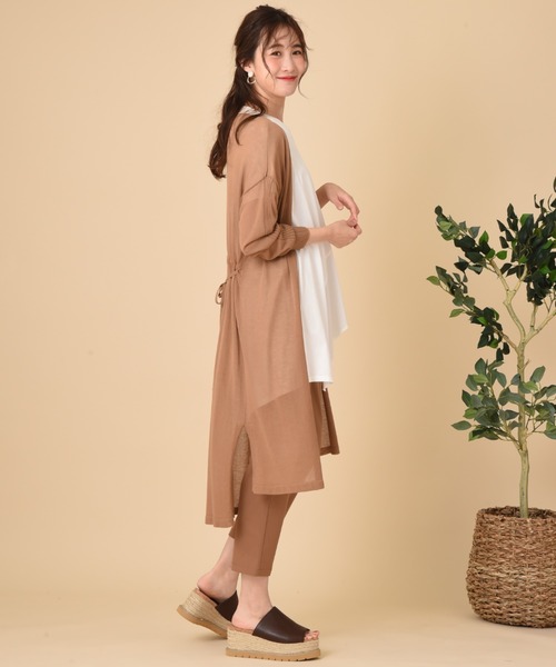 INTERPLANET（インタープラネット）の「さらさらバイカラーロングカーデ（カーディガン/ボレロ・レディース・ブラウン/ブラック/オフホワイト・FREE）」の10枚目の写真