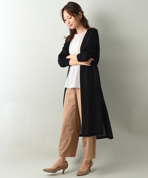 INTERPLANET（インタープラネット）の「さらさらバイカラーロングカーデ（カーディガン/ボレロ・レディース・ブラウン/ブラック/オフホワイト・FREE）」の15枚目の写真