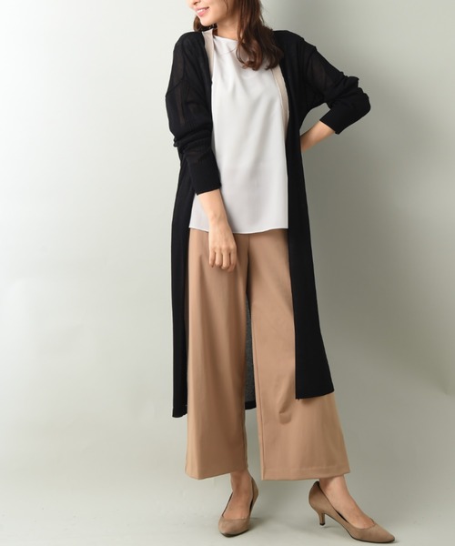 INTERPLANET（インタープラネット）の「さらさらバイカラーロングカーデ（カーディガン/ボレロ・レディース・ブラウン/ブラック/オフホワイト・FREE）」の13枚目の写真